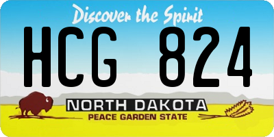 ND license plate HCG824