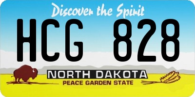 ND license plate HCG828