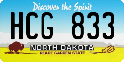ND license plate HCG833