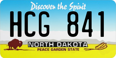 ND license plate HCG841