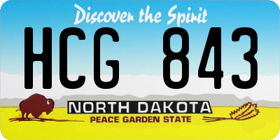 ND license plate HCG843