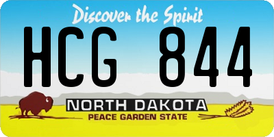ND license plate HCG844