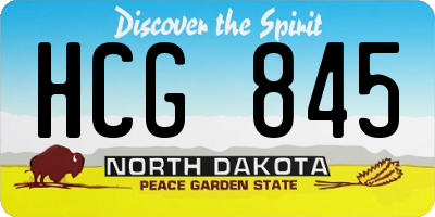 ND license plate HCG845