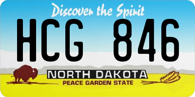 ND license plate HCG846