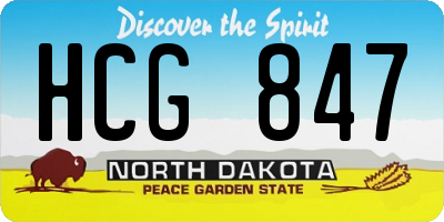 ND license plate HCG847