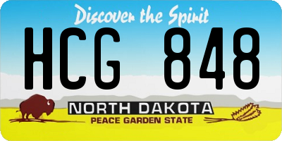 ND license plate HCG848