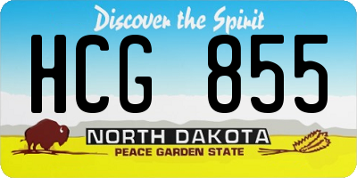ND license plate HCG855