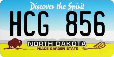 ND license plate HCG856