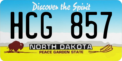 ND license plate HCG857