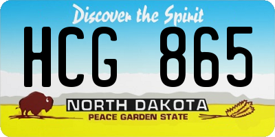 ND license plate HCG865