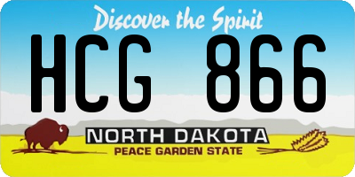 ND license plate HCG866