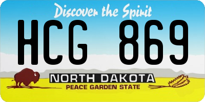 ND license plate HCG869