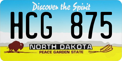 ND license plate HCG875
