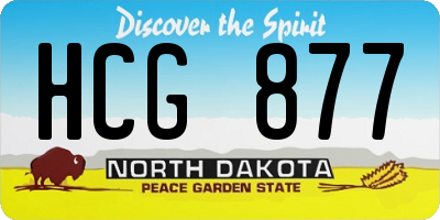 ND license plate HCG877