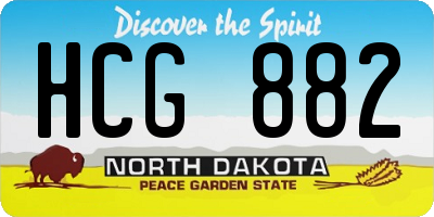 ND license plate HCG882