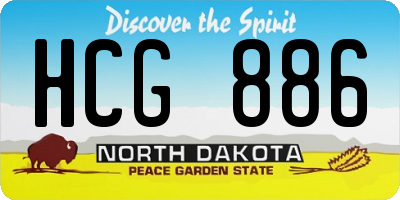 ND license plate HCG886