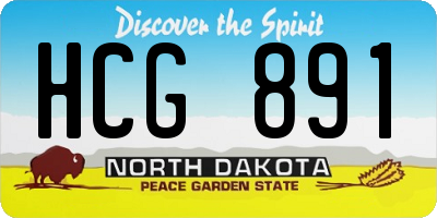 ND license plate HCG891