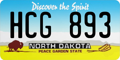 ND license plate HCG893