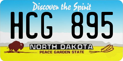 ND license plate HCG895