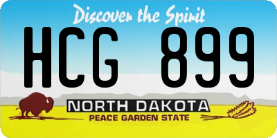 ND license plate HCG899