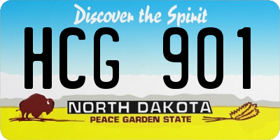 ND license plate HCG901
