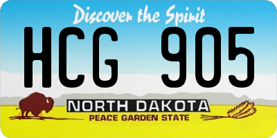 ND license plate HCG905