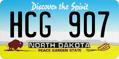 ND license plate HCG907
