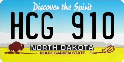 ND license plate HCG910