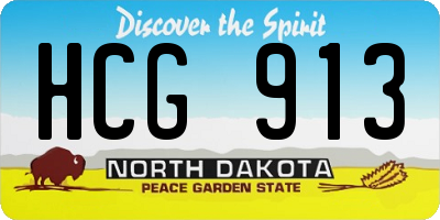 ND license plate HCG913