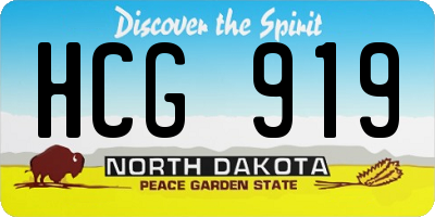 ND license plate HCG919