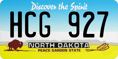 ND license plate HCG927
