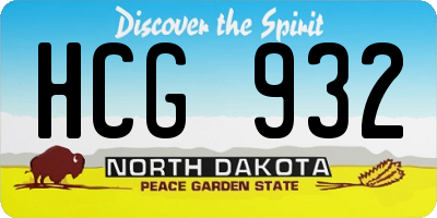 ND license plate HCG932