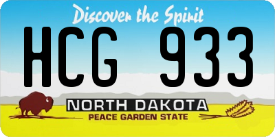 ND license plate HCG933