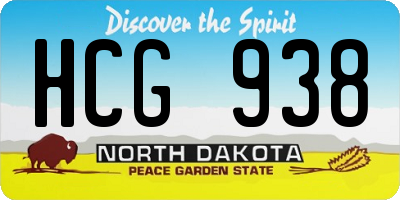 ND license plate HCG938