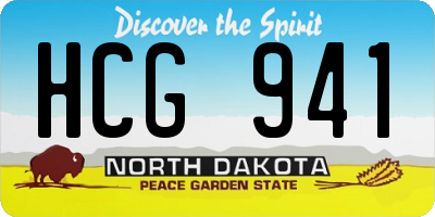 ND license plate HCG941