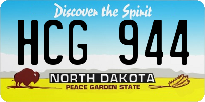 ND license plate HCG944