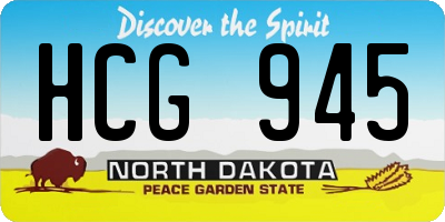 ND license plate HCG945