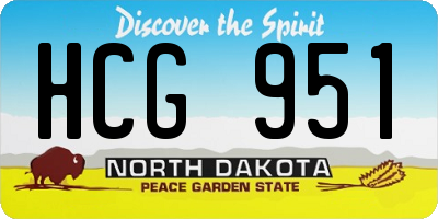 ND license plate HCG951