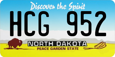 ND license plate HCG952
