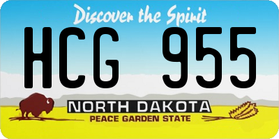 ND license plate HCG955