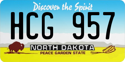 ND license plate HCG957