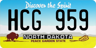 ND license plate HCG959