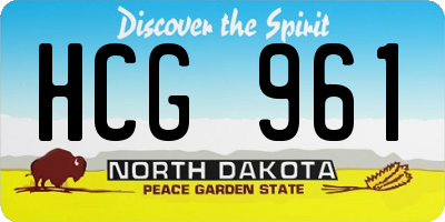 ND license plate HCG961