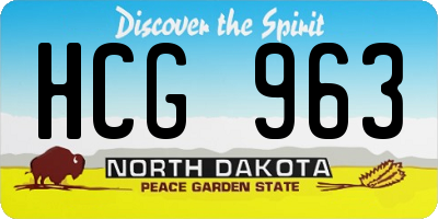 ND license plate HCG963