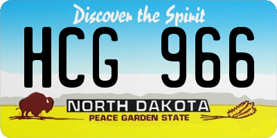 ND license plate HCG966