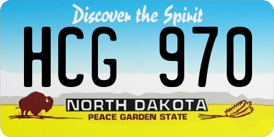 ND license plate HCG970