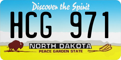 ND license plate HCG971