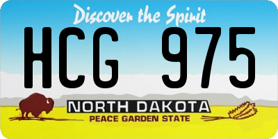 ND license plate HCG975