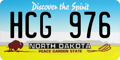ND license plate HCG976