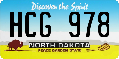 ND license plate HCG978